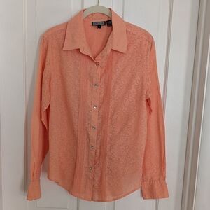 VTG Roughrider Circle T Womens Snap Up Top Medium Western Cowgirl Rodeo‎ Floral